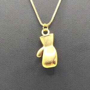 18k Gold Plated Necklace Boxing Gloves Box Chain Valentines Birthday Gift  -New!